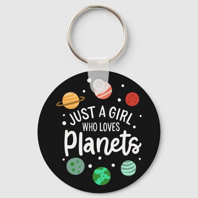 Porte-clés Science Nerd fille spatiale qui aime les planètes (Recto)