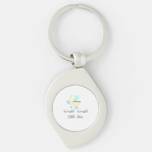 Porte-clés scintille petite étoile bleue étoiles lune jaune