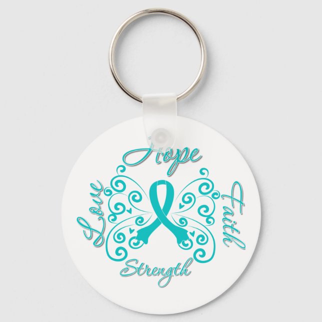 Porte-clés Scleroderma Hope Motto Papillon (Recto)
