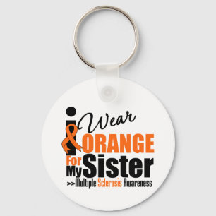 Porte-clés Sclérose en plaques je porte l'orange pour ma
