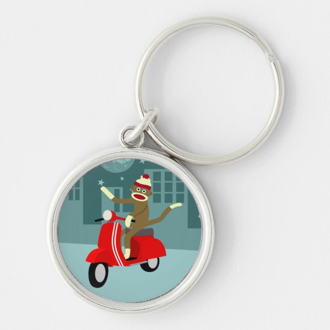 Porte-clés Scooter de Vespa de singe de chaussette (Devant)