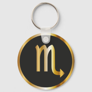 Porte-clés Scorpio signe Zodiac, Porte - clé noir et or
