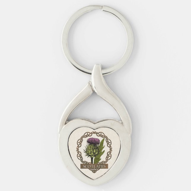 Porte-clés Scotland Scottish Thistle Celtic Knots (Devant)