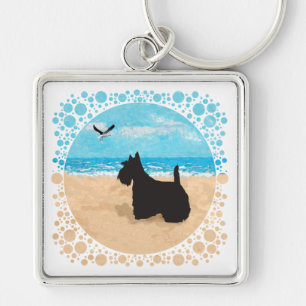 Porte-clés Scottie à la plage avec Seagull