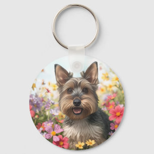 Porte-clés Scottie Power avec fleurs de mai