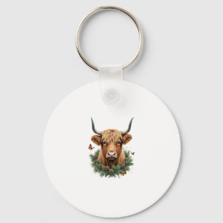 Porte-clés Scottish Highland Cow Cattle Hairy Cow Christmas W