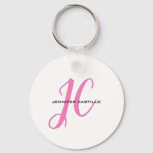 Porte-clés Script de calligraphie professionnelle Monogramme 