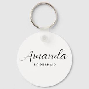 Porte-clés Script minimaliste moderne Bachelorette Bridesmaid