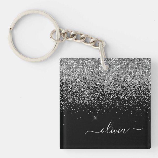 Porte-clés Script Monogram Girly Name (Devant)