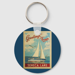 Porte-clés Seneca Lake Vintage voyage de bateau à voile New Y