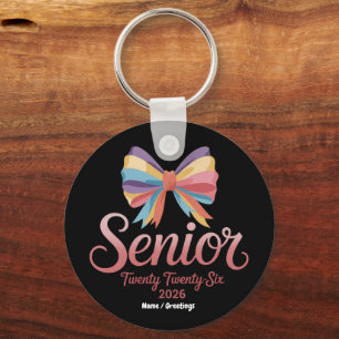 Porte-clés Senior 2026 Jote Rainbow Bow Graduation Coquette