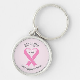 Porte-clés Sensibilisation au cancer du sein Ruban rose Premi