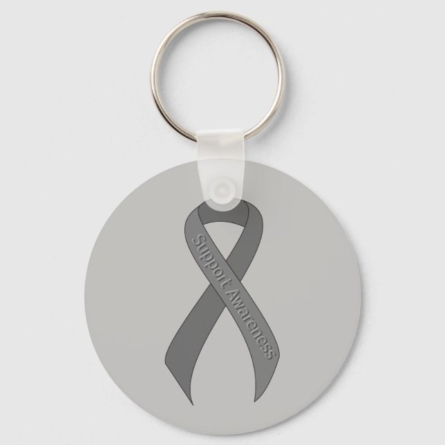 Porte-clés Sensibilisation au support du ruban gris (Recto)