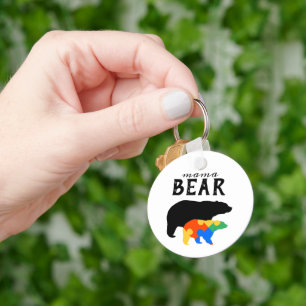 Porte-clés Sensibilisation sur l'autisme Mama Baby Bear