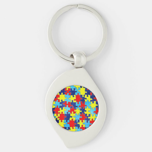 Porte-clés Sensibilisation sur l'autisme-Puzzle par Shirley T (Devant)