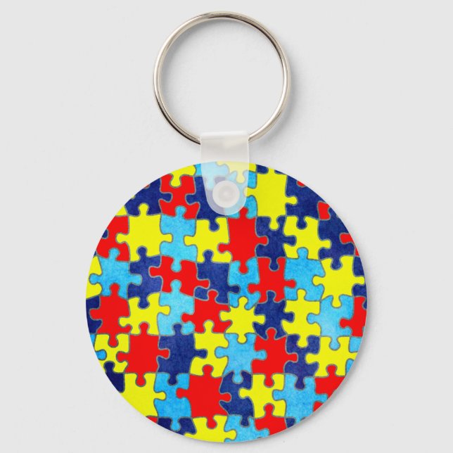Porte-clés Sensibilisation sur l'autisme-Puzzle par Shirley T (Recto)