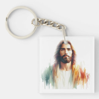 Porte-clés Serene Watercolor Jesus Christ Portrait – Spiritua