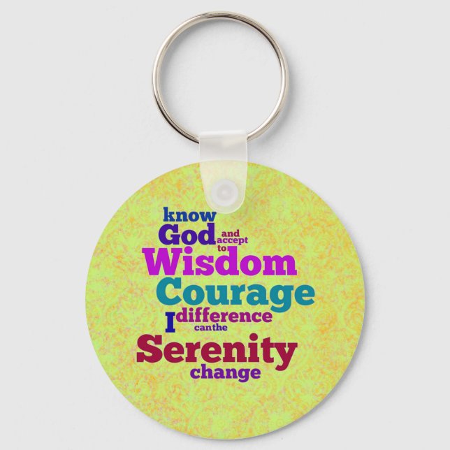 Porte-clés Serenity Prayer mot porte - clé (Recto)