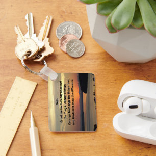 Porte-clés Serenity Prayer Orange Seascape Sunset Photo