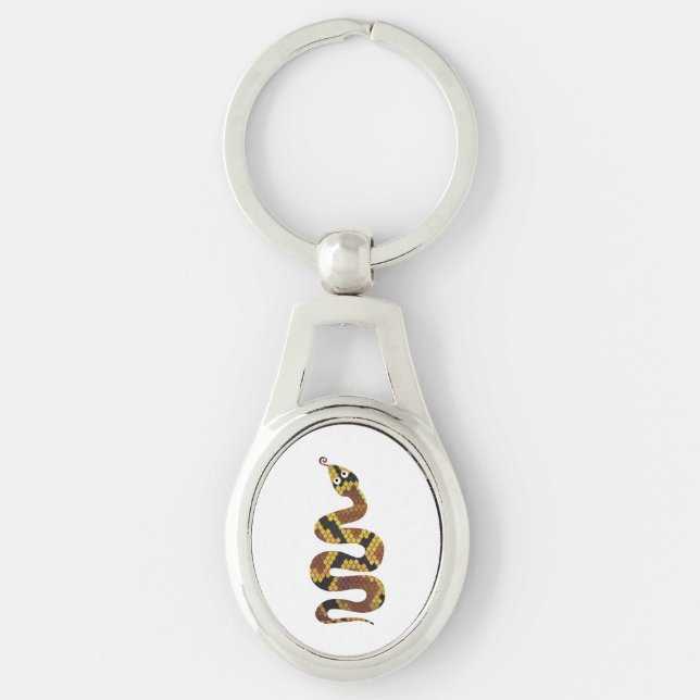 Porte-clés Serpent Brown et Silhouette Or (Devant)