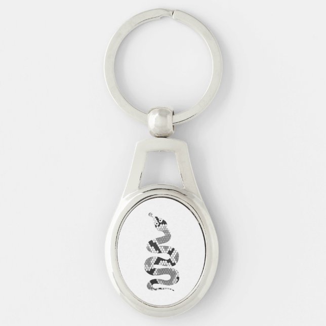 Porte-clés Serpent gris et silhouette gris clair (Devant)