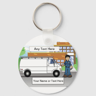 Porte-clés Service Van white Cartoon par PrintedPerfection.co