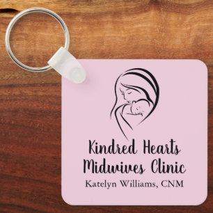 Porte-clés Services de sage-femme rose Centre de naissance Ma
