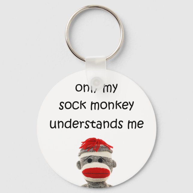 Porte-clés Seul Mon Singe Sock Me Comprend (Recto)