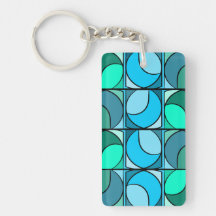 Porte-clés seventies bleu