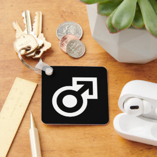 Porte-clés Sexe masculin symbole flèche des toilettes publiqu