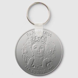 Porte-clés Shah Iran, épouse de Farah Diba Design Perse #silv