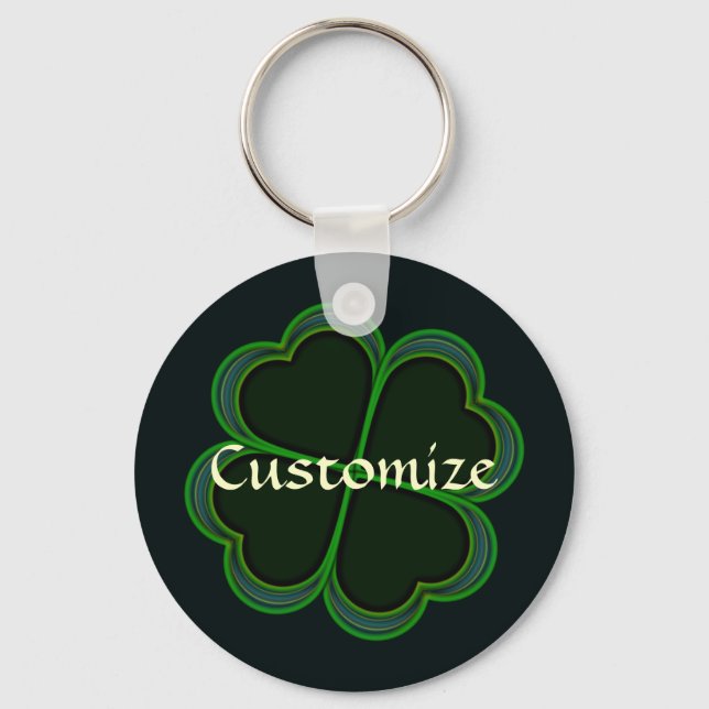 Porte-clés Shamrock Bleu Personnalisé (Recto)