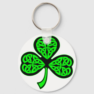 Porte-clés shamrock celte à 3 feuilles