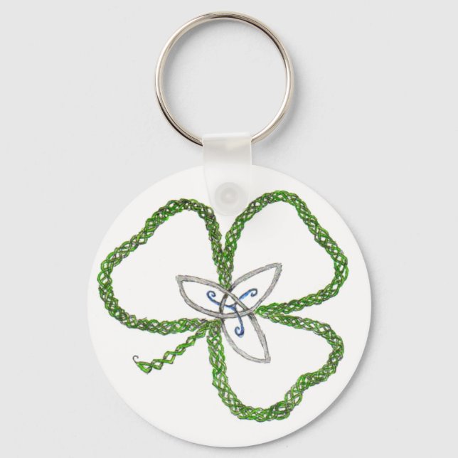 Porte-clés Shamrock celte irlandais Knot (Recto)