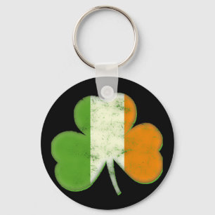 Porte-clés Shamrock du drapeau irlandais vintage