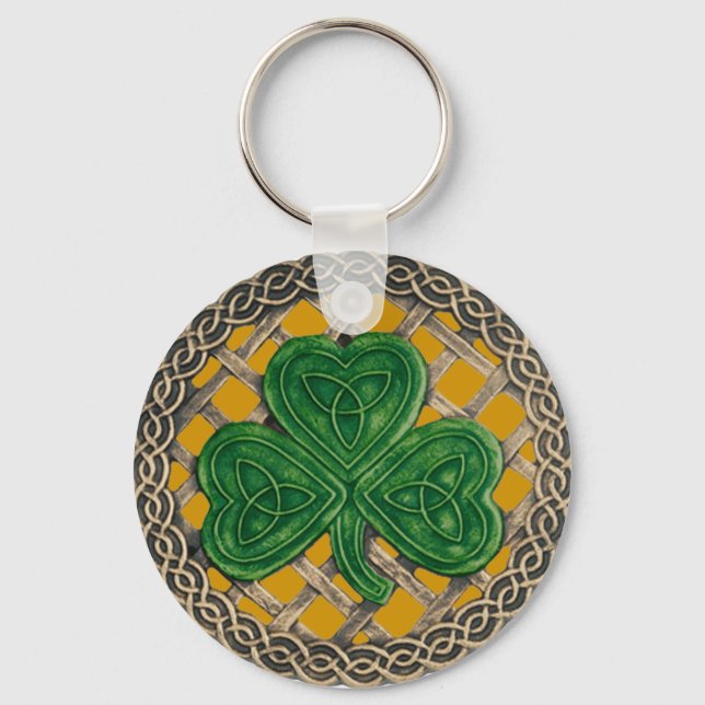 Porte-clés Shamrock Et Noeuds Celtiques Porte - clé Or (Recto)