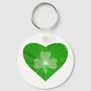 Porte-clés Shamrock Heart keychain blanc