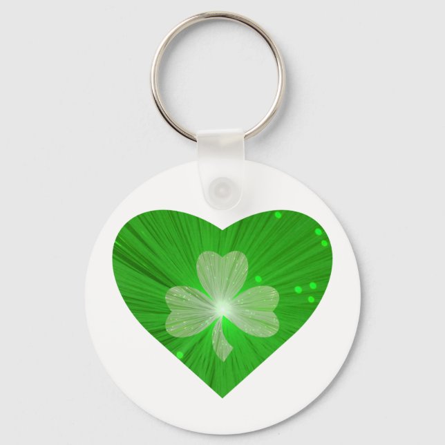 Porte-clés Shamrock Heart keychain blanc (Recto)