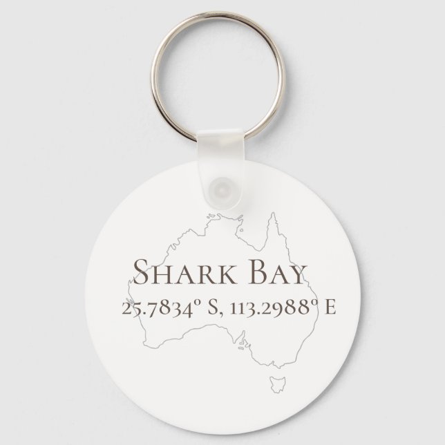 Porte-clés Shark Bay Australie Latitude & Longitude (Recto)