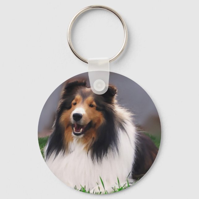 Porte-clés Shetland Sheepdog Sheltie Cadeaux (Recto)