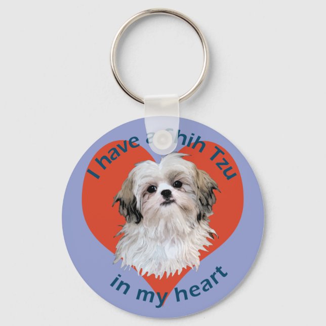 Porte-clés Shi Tzu dans Mon coeur (Recto)