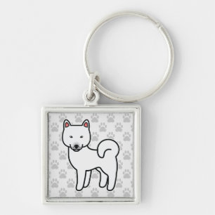 Porte-clés Shiba Inu Blanc