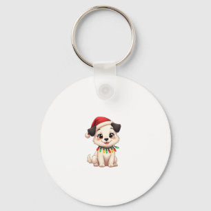 Porte-clés Shih Tzu Père Noël Arbre de Noël Lumières Xmas Amo