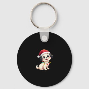 Porte-clés Shih Tzu Père Noël Arbre de Noël Lumières Xmas Amo