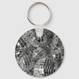 Porte-clés Shiny Disco Ball Ornaments Black and White Photo