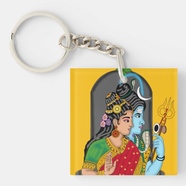 Porte-clés Shiva Parvati Keyring – Divine Couple of Eternal L (Devant)