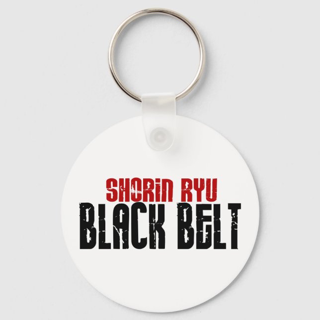 Porte-clés Shorin Ryu Black Belt Karate (Recto)