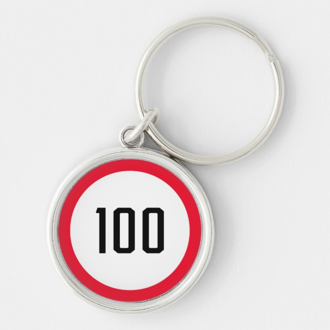 Porte-clés Signal de circulation routière ronde à 100 vitesse (Devant)