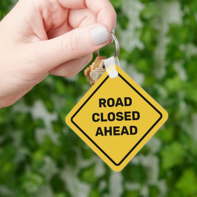 Porte-clés Signal Diamant d'avertissement personnalisé (main)