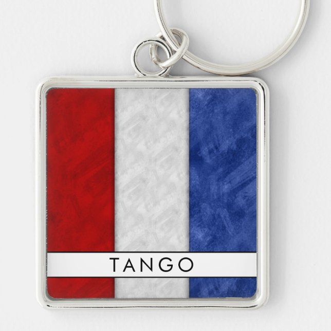 Porte-clés Signal Nautique T Tango + Votre Nom (Devant)